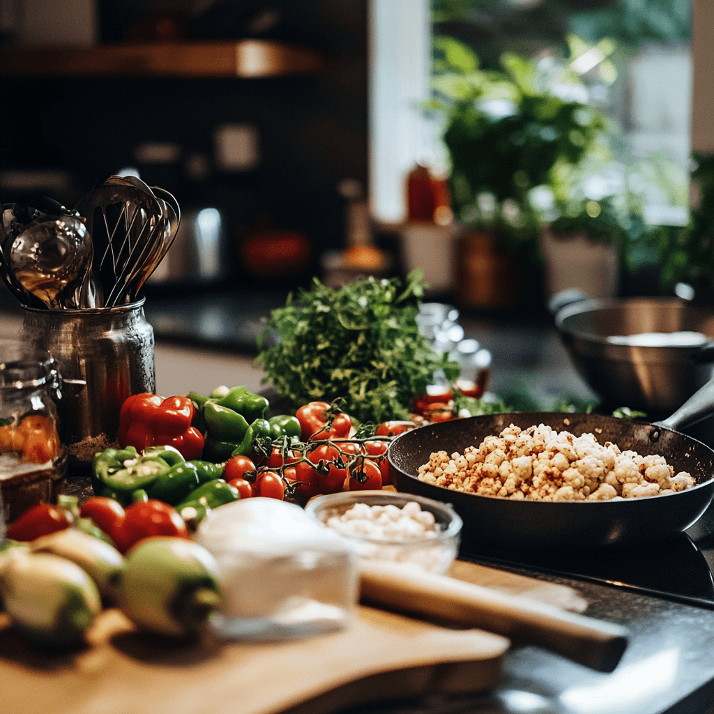 maty_recipes_A_beautifully_designed_kitchen_countertop_with_u_7311402a-0392-40be-9cd8-53be84786162_0 Buffalo Cauliflower Tacos