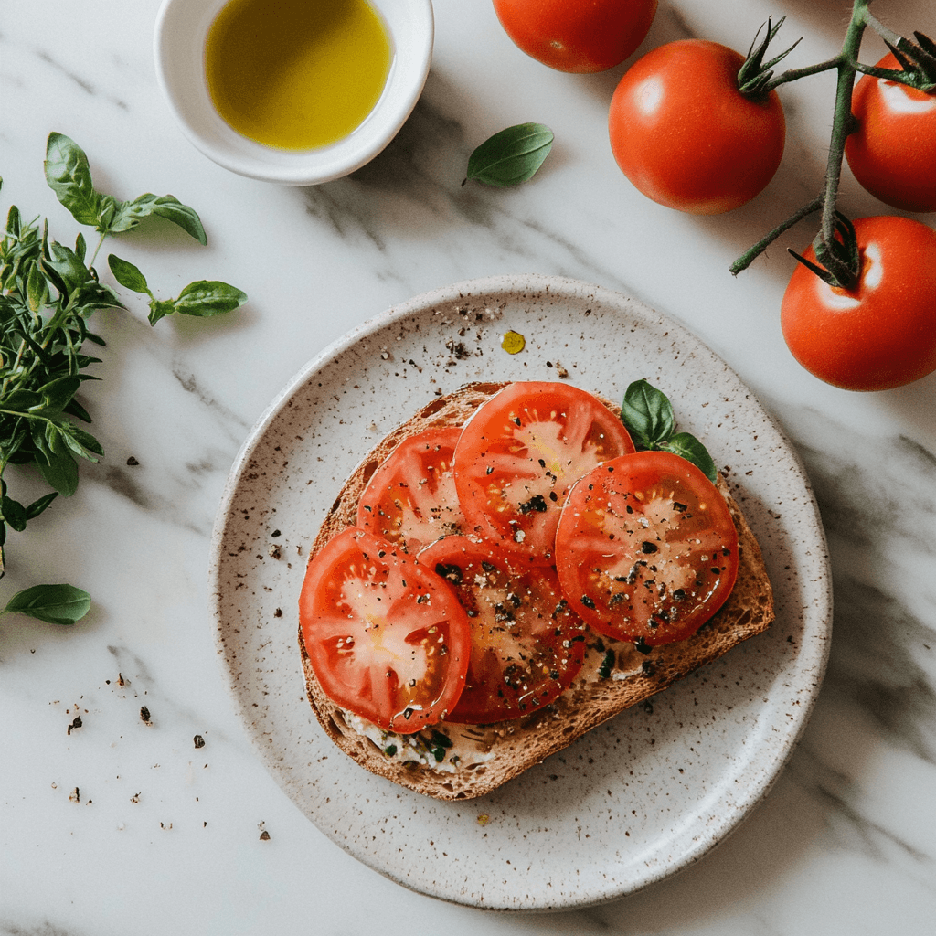 maty_recipes_A_minimalist_kitchen_scene_with_a_slice_of_tomat_bc4a6a60-490f-4ab3-baf3-582a24a15fb6_2 Tomato Tartine