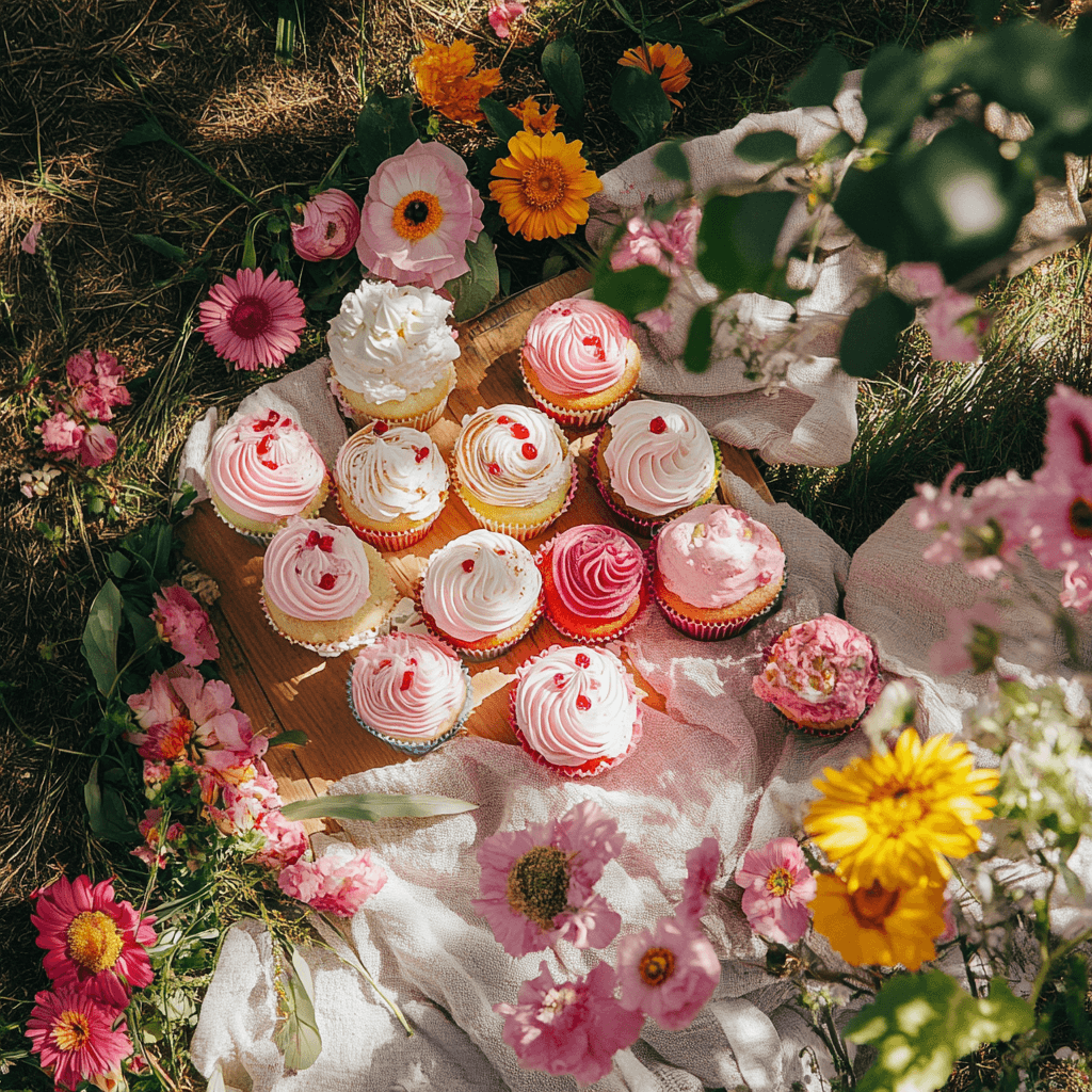 maty_recipes_A_top-down_view_of_a_picnic_table_adorned_with_a_dc837627-bb47-4d0e-9d53-1ccad051bb2b_3 Pink Cupcakes